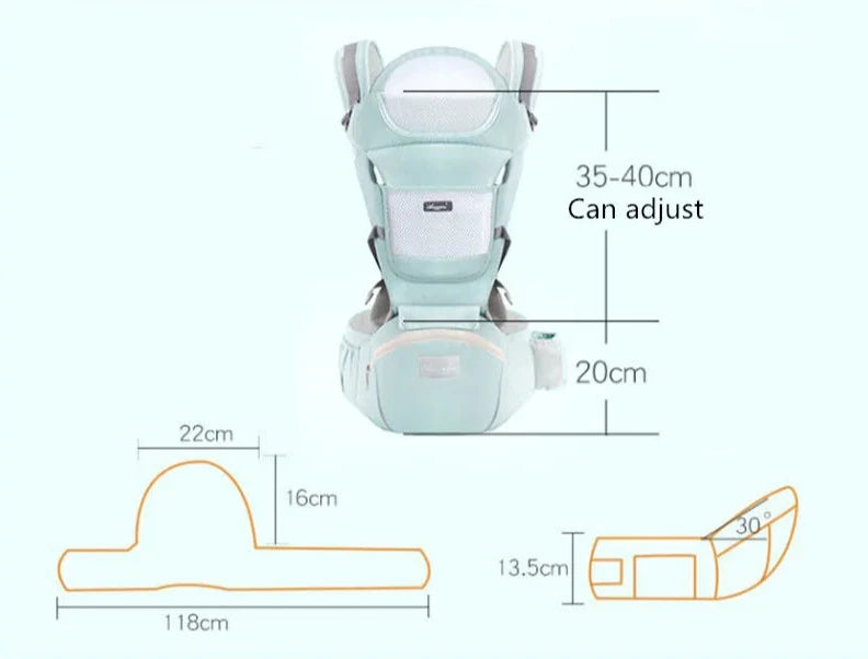 Porte-bébé ergonomique pour voyage, supportant correctement le dos du bébé