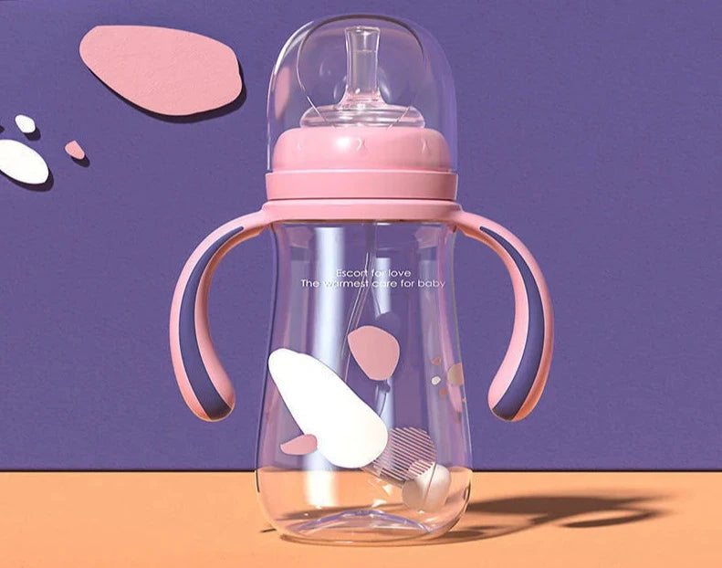 Biberon sans BPA avec large ouverture, sûr et pratique pour les parents.