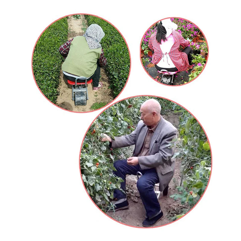 Chariot de jardin pratique avec tabouret pour jardiniers actifs